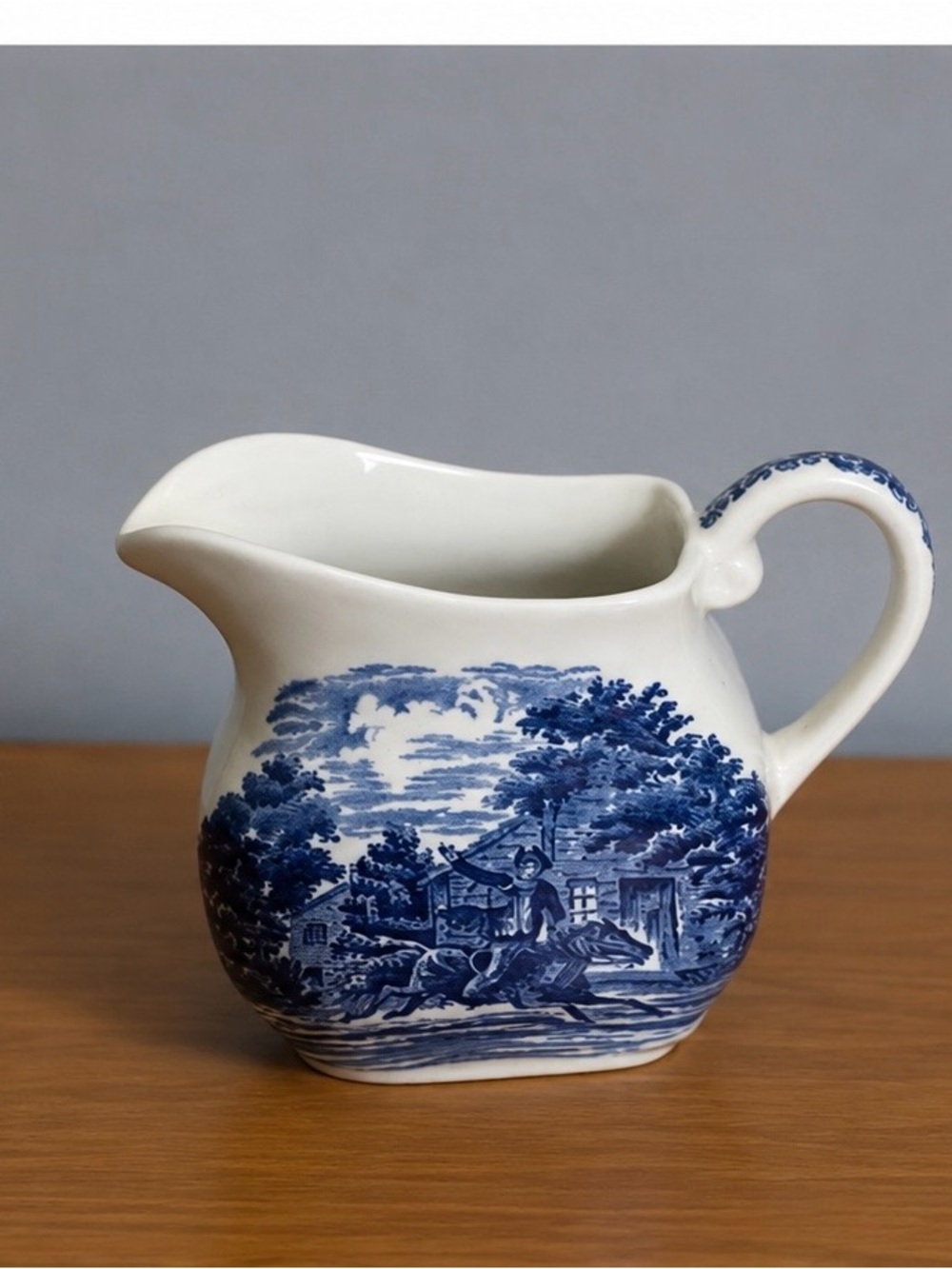 Vintage ⁠Staffordshire Liberty Blue Ironstone Creamer featuring Paul Revere